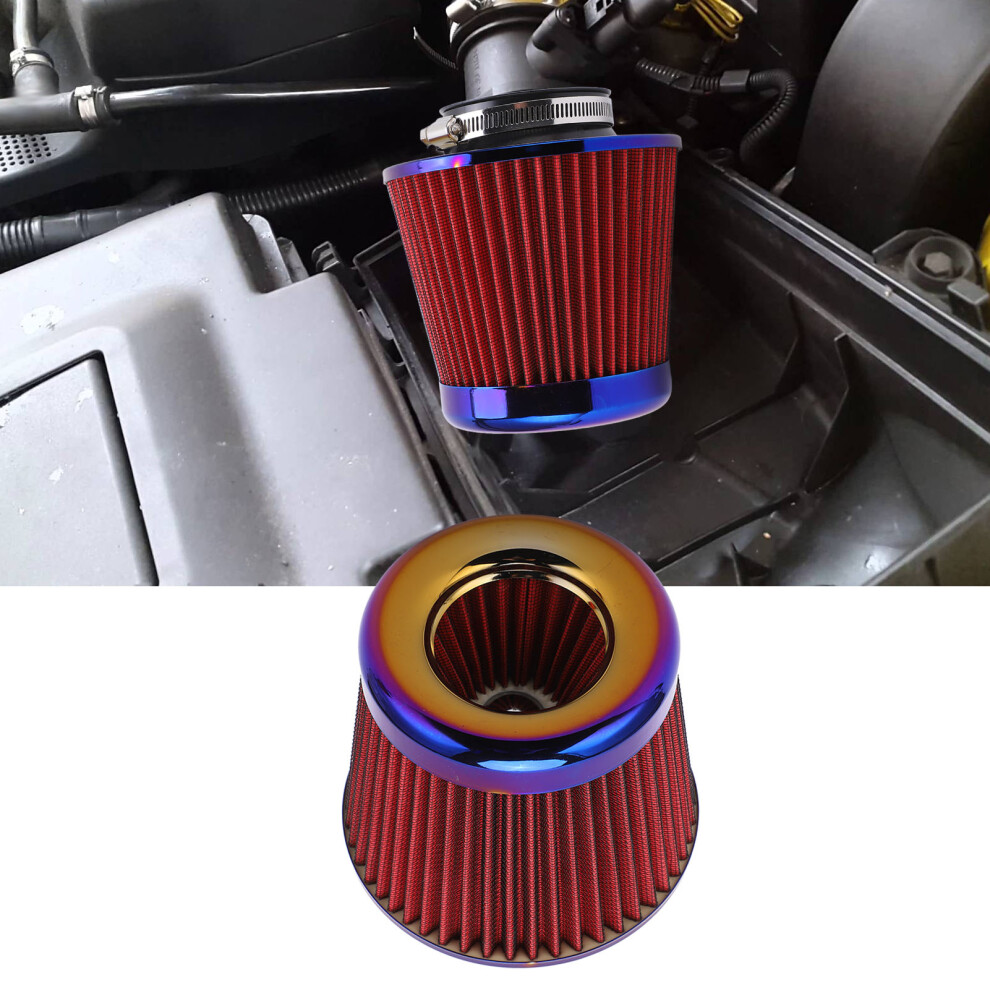 Universal 76Mm Cone Air Filter - Boost Horsepower & Efficiency Red 7891375949871