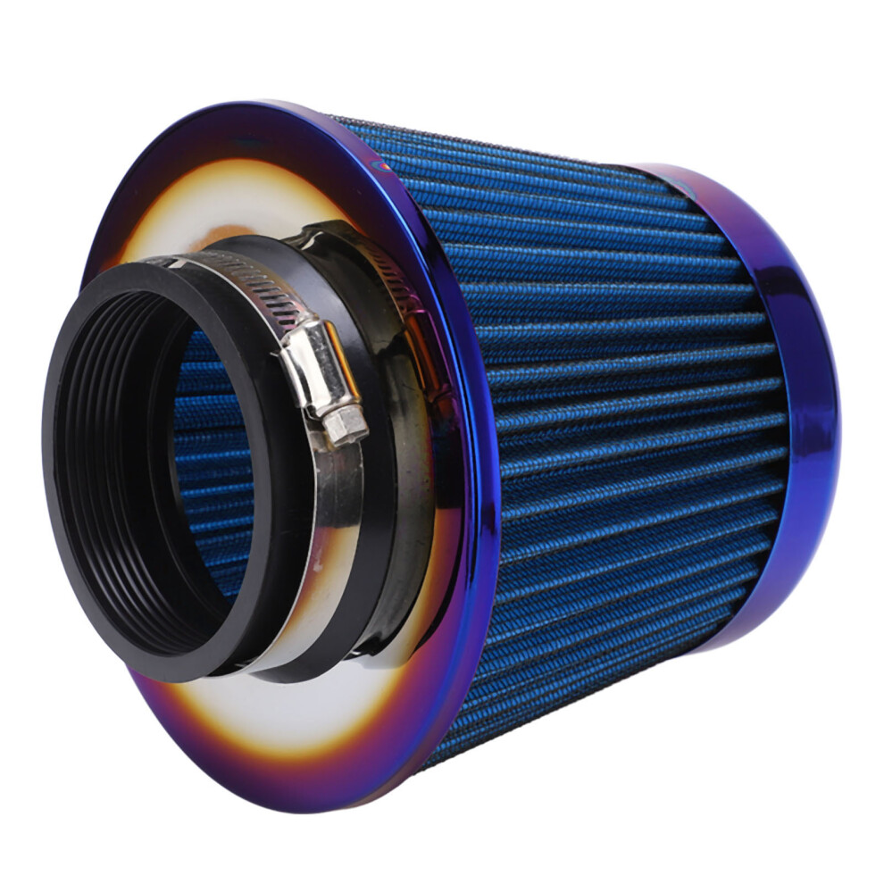 Universal 76Mm Cone Air Filter - Boost Performance & Fuel Efficiency Blue 9481375949896