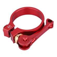 Bike Seat Clamp Quick Release Alloy Aluminum Lightweight Secure Clamping With Low Profile Lever For Mountain Bikes, 33.9Mm Red