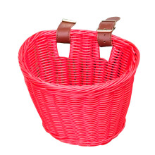 Vintage-Inspired Bike Basket For Front Handlebar, Good Water Resistance & Adjustable Position, Pet-Friendly Wicker Bike Basket For Childrens Bicycles,