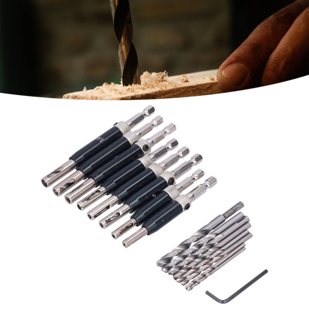 17Pcs Self Centering Door Hinge Drill Bit Set, 5Mm-5/32In 7891382354293