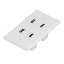 2 HD Multimedia- und 2 USB 3.0 Wandsteckdosen-Panel, ABS, 70x115mm