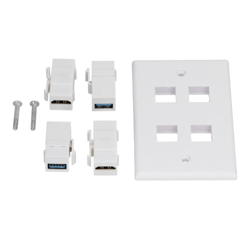Υποδοχές Keystone 4K Ready, επιτοίχια βάση HDMI Ethernet για ανώτερη εμπειρία πολυμέσων, 2