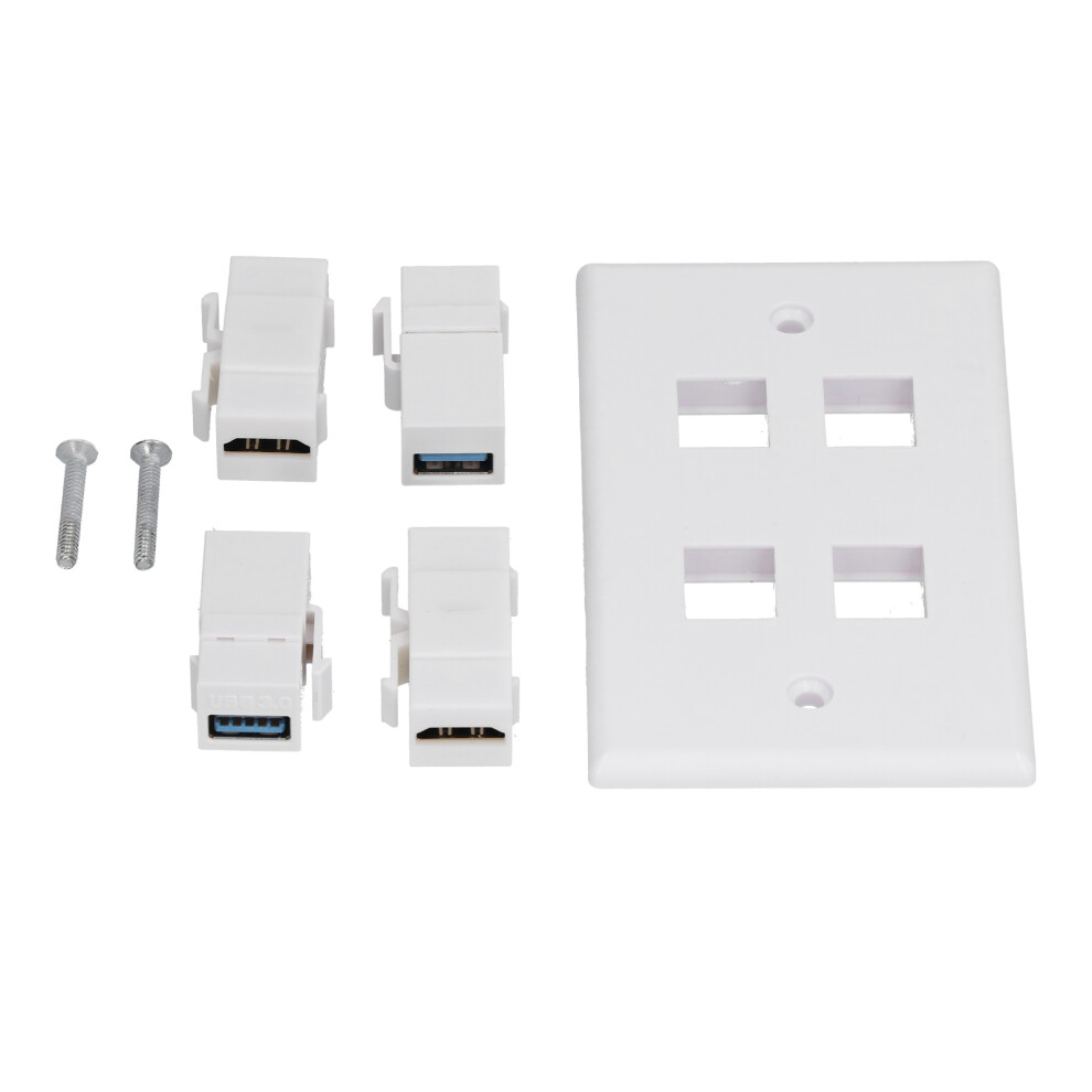 Hd Multimedia & Usb3.0 Wall Outlet Panel, Abs, 70X115mm 9351377202964