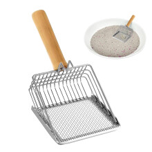 Metal Cat Litter Scoop Stainless Steel Heavy Duty Sifter with Ergonomic Grip for Deep Clump Removal