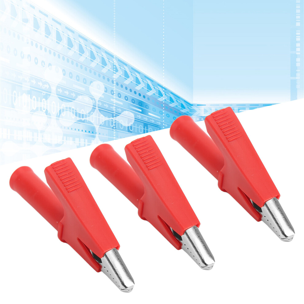 10Pcs Electric Crocodile Clips Test Clamp 10Mm Opening 10A With 4Mm Sockets Red 4641375951397