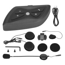 Bluetooth-headset voor motorrijders, full-duplex intercomsysteem met ruisonderdrukking en handsfree communicatie, HD-geluid, compatibel met alle