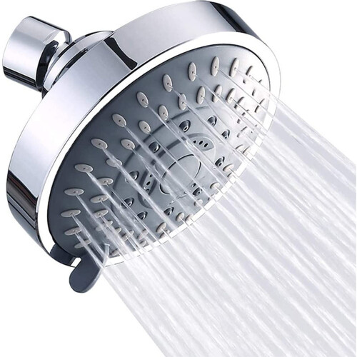 Pressure Chrome Shower Head  5Setting Adjustable Rain Showerhead