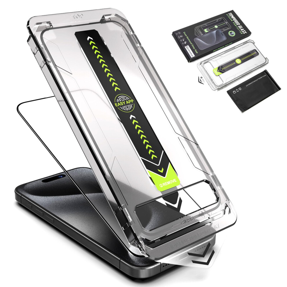 Tempered Glass Screen Protector Ultraclear Hd Bubble Auto Dust Elimination For Iphone 15 Pro 9382693330994