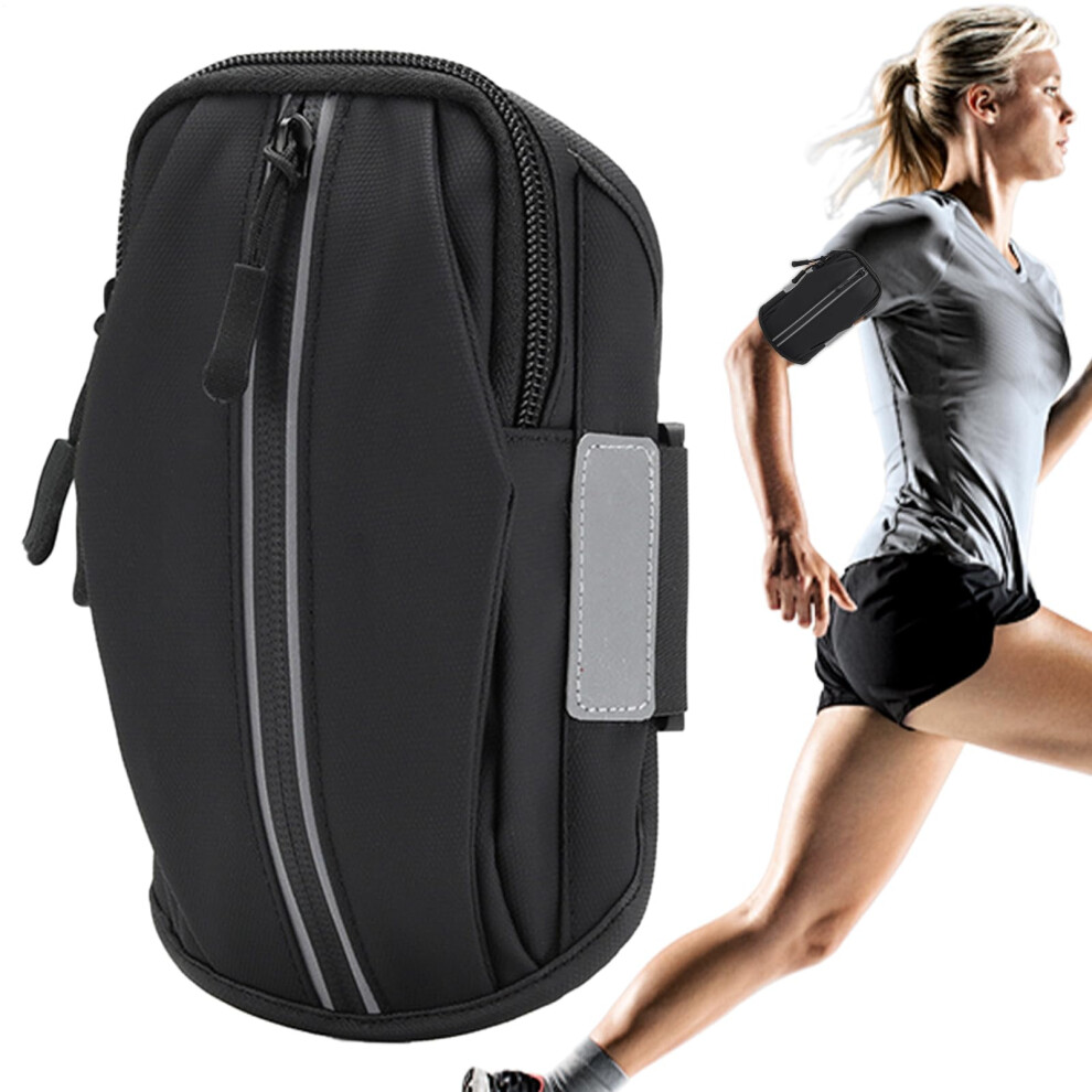 Running Arm Band Waterproof For Smartphones | Multifunctional Key Bag Portable Cycling Pouch For Outdoor Activities Black 9382693331151