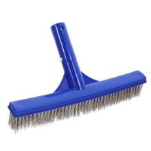 Heavy Duty Wire Pool Brush with Ergonomic Comfort Grip for Cleaning Walls Floors and Corners