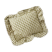 Nordic Styled Baby Small Pillow 28x34cm Comfortable Design Headrest Cushion Pad for Newborns Bedding and Kids Room Green Check