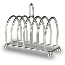6 Slice Stainless Steel Toast Rack with Handle Keeps Toast Crisp for Breakfast or Party Use