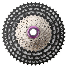 Cassette Flywheel for Mountain Bike, Lightweight Cassette 10 Speed Hollow Design Durable Bike Sprocket with Special Tooth Profile, High Compatibility