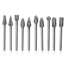 10-teiliges Set aus Wolframkarbid-Rotationsfräsern, geeignet für Dremel-Zubehör, 1/8-Zoll-Griff-Holzschnitzbohrer, geeignet für
