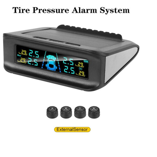 TråDlöSt Solcellsdrivet  Bil TPMS DäCktryckslarmsystem BilsäKerhet DäCktrycksöVervakningssystem Digital Display 2