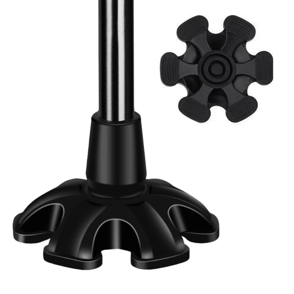 Black Walking Cane Tips 19Mm Heavy Duty Antislip Rubber Crutch Tip For Elderly Replacement