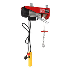 Electric Rope Winch 480W Motor Crane Hoist with 100KG Load Capacity Steel Rope IP40 Red Pulley Lift System