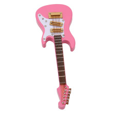 Support de présentation pour ornement de mini guitare, boîte de rangement 10 cm, rose, accessoire pour maison de poupée