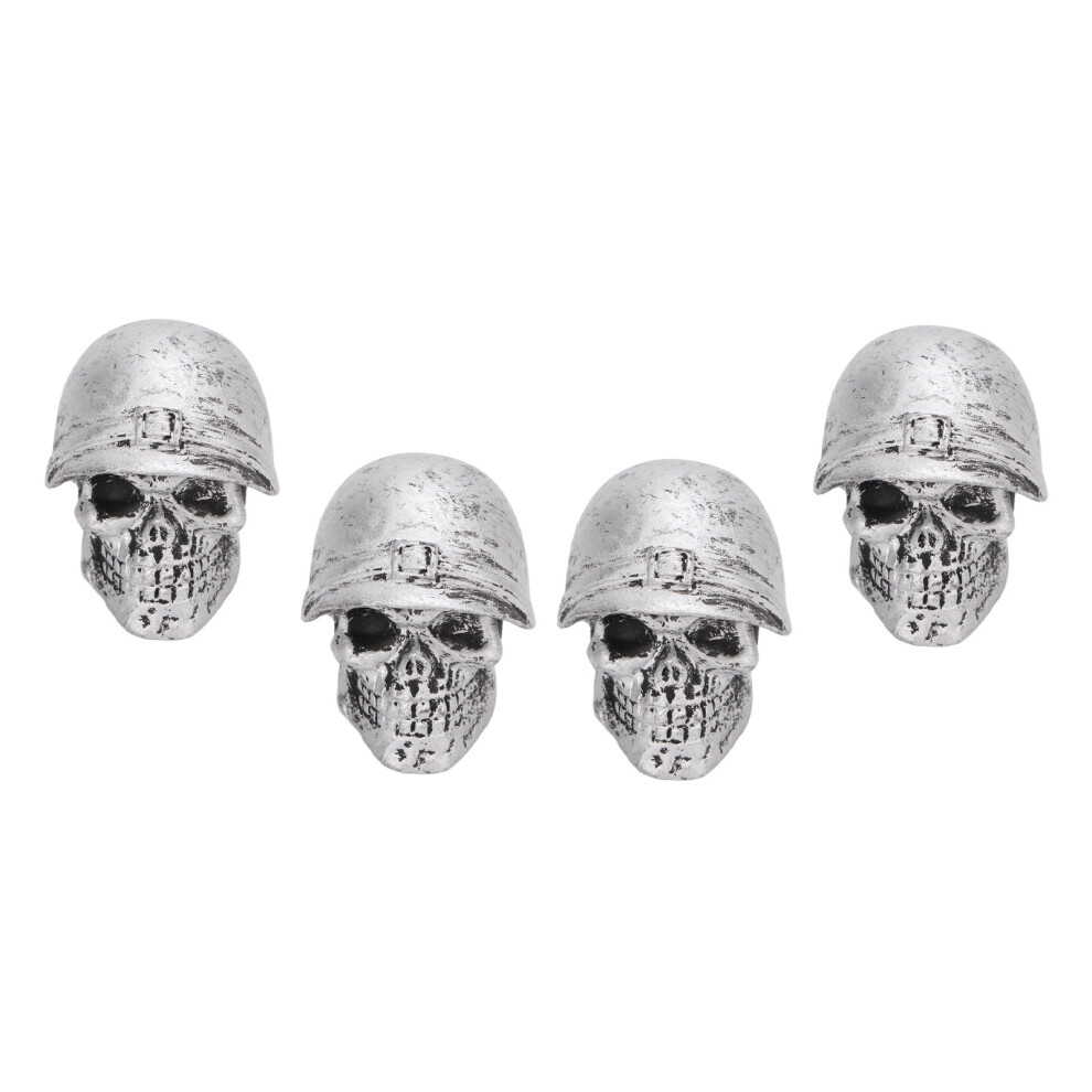 4Pcs Skull Tire Valve Caps For Cars, Bikes, Trucks, Suvs Silver 9301375965712