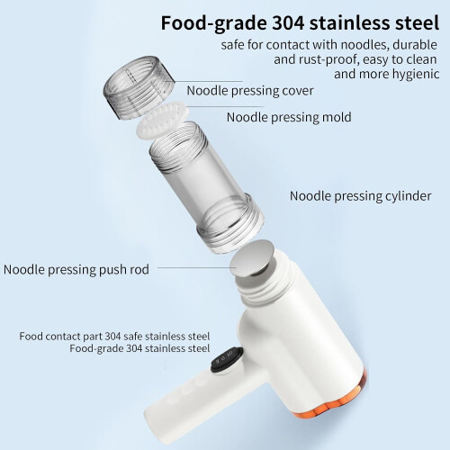 Electric Pasta Maker with Multiple Molds, Cordless Rechargeable Automatic Noodle Maker for Home Kitchen 2