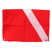 50x35cm Rote & Weiße Taucher-Überbordflagge für Bootsfahrten & Tauchen