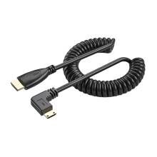90 Degree HDMI to HDMI Cable 1080P Coiled Cord with GoldPlated Connectors and 3D Support