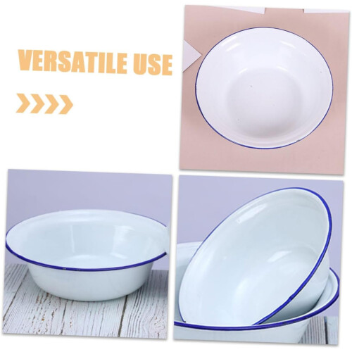 Vintage Enamel Baking Dish Deep Roasting Pan Oven Safe Round Tartlet Tin for Versatile Use 1