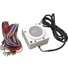USB 2-Inch Round Trackball LED Illuminated Mouse USB for Windows Arcade Game,Supports Connecting Joystick Keyboard