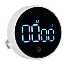 Minimalistischer runder Digital-Timer mit 3-Stufiger Lautstärkeregelung für Sport und Küche