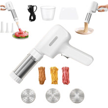 5in1 Electric Pasta Maker with 5 Molds, Cordless Handheld Noodle Maker for Homemade Pasta