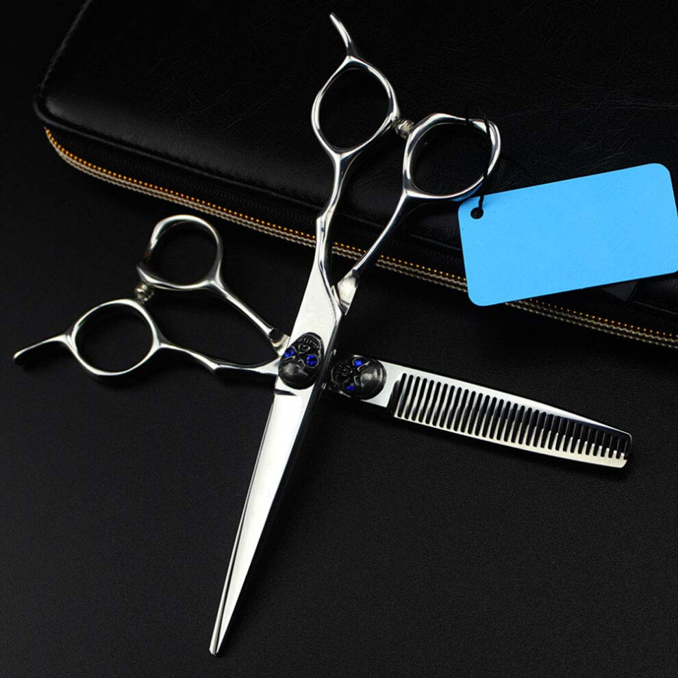 Hair Cutting Scissors 6 Inch Japanese Stainless Steel Barber Shears with Sharp Blades and Grip