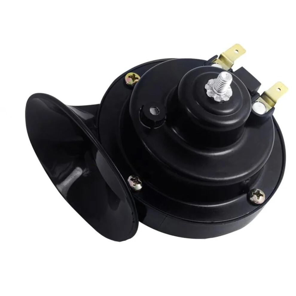 12V 48V 60V Motorcycle Waterproof Snail Horn Loud Monophonic Electric Scooter Accessories Automotive Horn Black 9382693337351