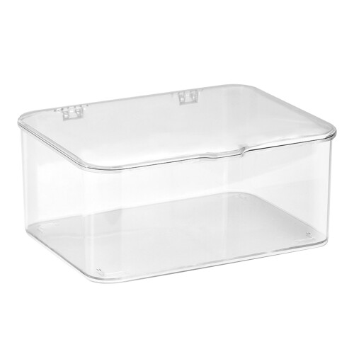 Large Transparent Plastic Desk Storage Box 22.5x16.5x10cm 2