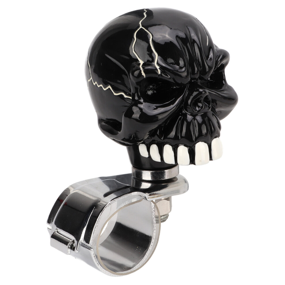 Skull Shape Steering Wheel Spinner Knob Universal Power Handle Black 4681375978550