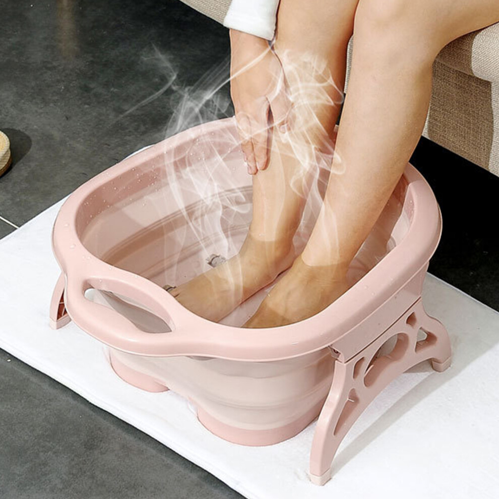 Pink Foldable Foot Bath Basin - Portable Spa Massage Bucket 50X40x22cm