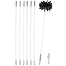 Chimney Cleaning Brush Sweep Kit with Flexible Rods, Nylon Fireplace Drill Attachment, 410mm 6 Rods