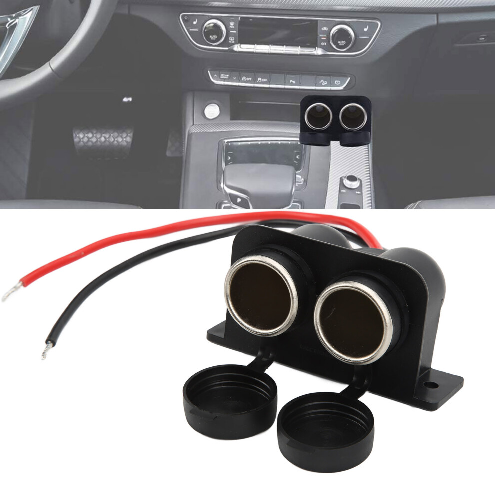 Dual Hole Cigarette Lighter Socket 12V 120W 20Cm Cable For Car Marine Rv 4921375982165