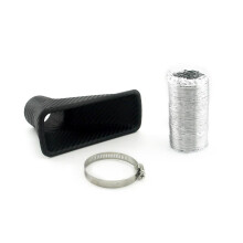 Car Air Intake Kit Universal ABS Turbo Pipe Carbon Fiber Look Front Bumper Cold Air Boost