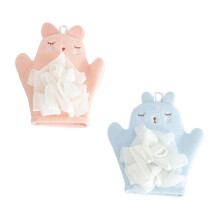 Bath Gloves 2Piece Set Kids Cartoon Bath Scrubbers Shower Mitts