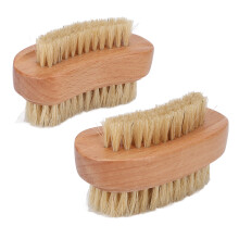 Cepillo de uñas de madera de doble cara para hombres y mujeres, limpiador de uñas para manos y pies