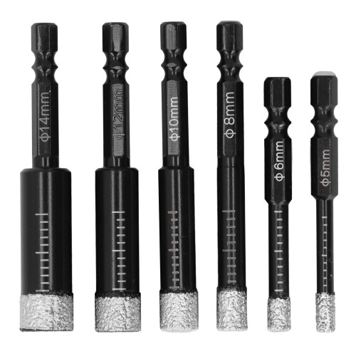 6Pcs Set Dry Diamond Drill Bits for Tile Marble Porcelain Ceramic Granite 1