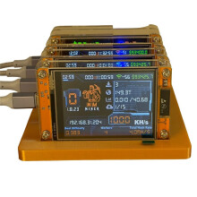 4X 1000KH/S NMMiner NerdMiner+4 Slots Stand Upgraded Harshrate 2.8 Inch Display Bitcoin Crypto Solo Miner for Home