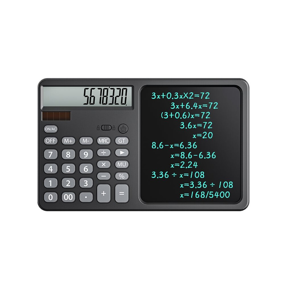 Multifunction Solar Calculator With Handwriting Pad For Financial Accounting Handwriting Computer Business Drawing Black 6031850745364