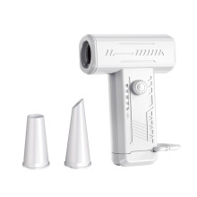 Electric Air Duster 130000 RPM Compressed Air Blower with Dual Nozzles for Electronics and Keyboard Cleaning White