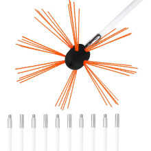 Chimney Cleaning Kit with Flexible Rods, Drill Powered Rotary Sweep for Fireplace Flue, 10M
