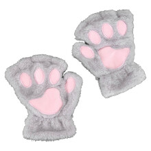 Fingerlose Winterplüschhandschuhe mit Katzen- und Bärenpfotenmotiv, weiche, warme, flauschige Handschuhe mit niedlichem Katzenpfoten-Design,