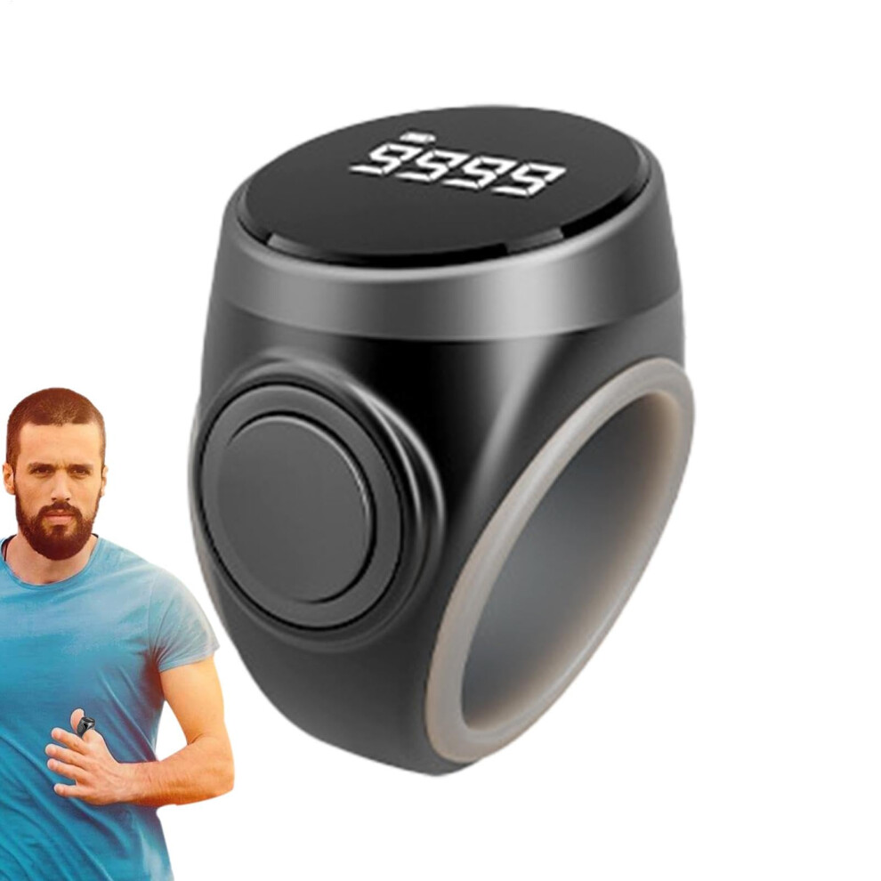 Ring Counter with Electronic Digital Display â Portable Black Finger Clicker Counter for Prayer and Germ Counting Tool