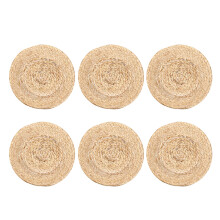 Set of 6 Handwoven Woven Placemats for Dining Table, Natural Table Mats for Indoor Outdoor Use