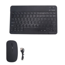 10inch Wireless Keyboard and Mouse RGB Backlit Rechargeable  Keyboard and Mouse Combo Kit Black